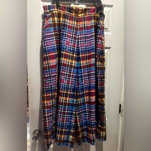 Ashley Stewart Multicolor Plaid Maxi Pants